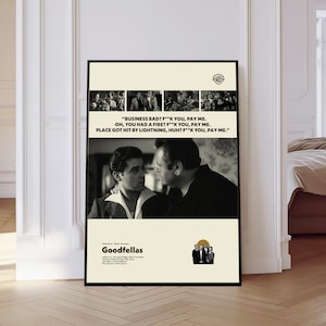 Goodfellas Poster, Goodfellas Movie Poster, Gangster Poster, Mid century Art, Retro Modern Poster, Black And White Poster, Vintage Poster