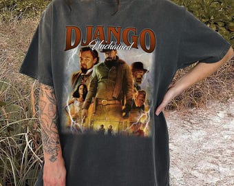 Django Unchained Artwork T-shirt , Quentin Tarantino Crewneck Tee