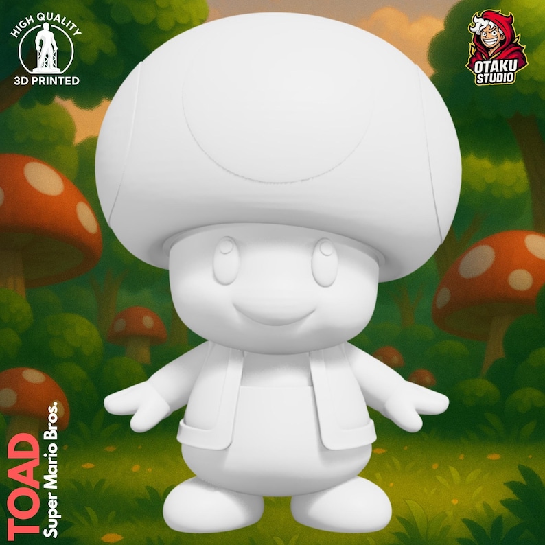 Toad STL 3D printed figure, back view