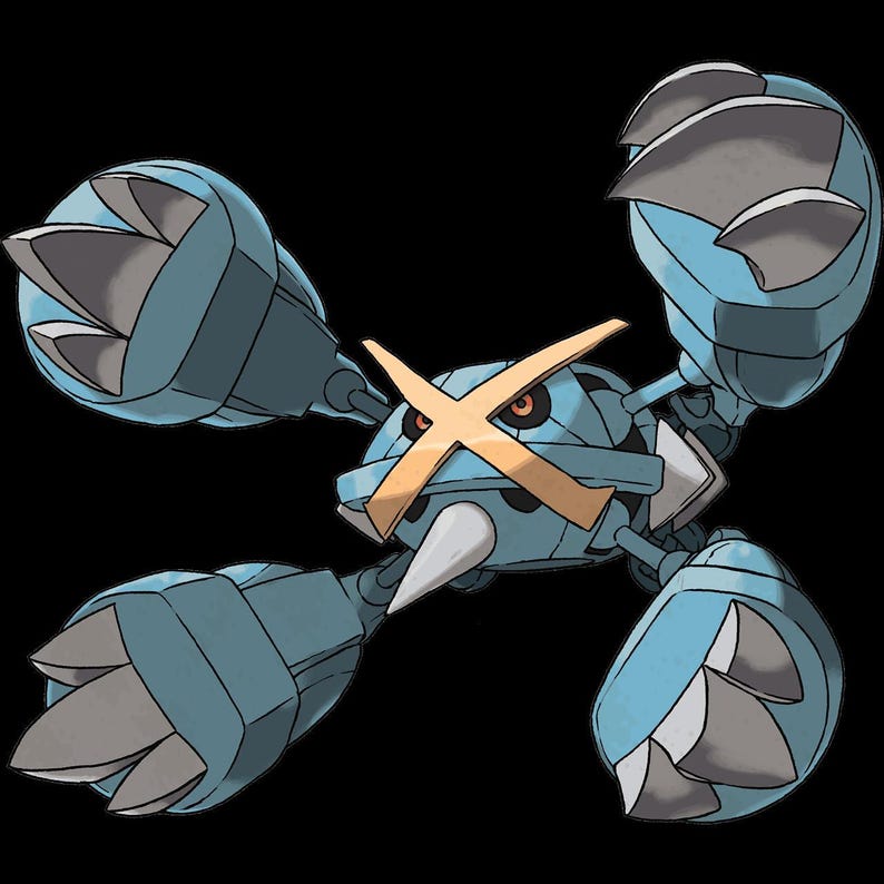 Mega Metagross Pokemon official artwork, included in the 36 Mega Evolution STL bundle