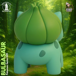 Bulbasaur STL 3D printed figure, back view