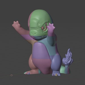 Charmander STL colour zone preview, second version, for multicolour 3D printing
