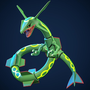 Rayquaza Pokemon STL figure, 3D printable model