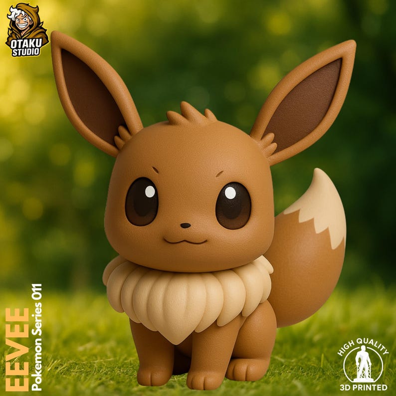 Eevee Pokemon STL 3D printed figure, front view
