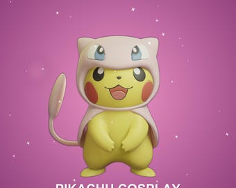 Mew Pikachu Cosplay STL | Pokemon 3D Model | 2 Variants Included | Printable Figure | FDM & Resin