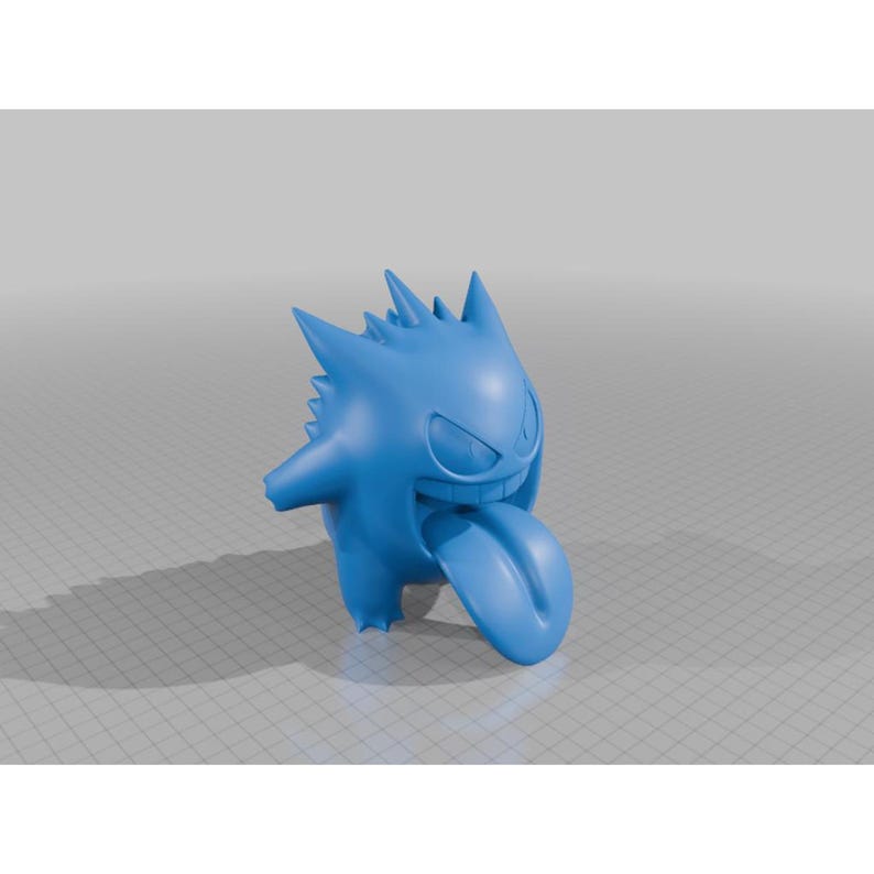 Gengar STL file preview in slicer software, multicolor Pokemon 3D model