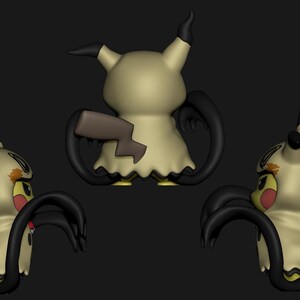 Mimikyu Pikachu Cosplay STL 3D printed figure, close-up detail