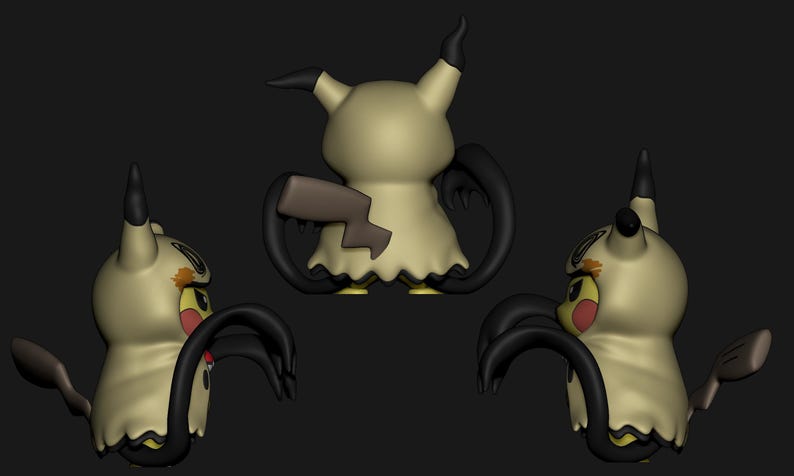 Mimikyu Pikachu Cosplay STL 3D printed figure, close-up detail