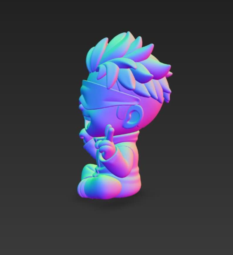 Satoru Gojo Chibi Seated Pokemon STL 3D printed figure, alternate angle