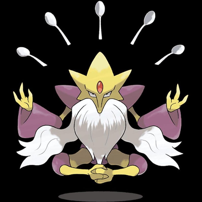 Mega Alakazam Pokemon official artwork, included in the 36 Mega Evolution STL bundle