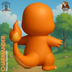Charmander STL 3D printed figure, side view