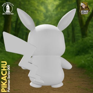 Pikachu Pokemon STL 3D printed figure, close-up detail
