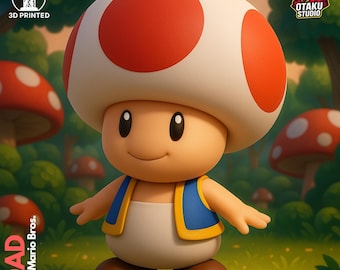 Toad STL | Super Mario 3D Model | 3D Printable Figure | FDM & Resin | Nintendo Fan Art
