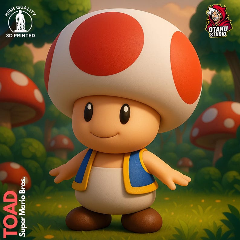 Toad STL 3D printed figure, front view