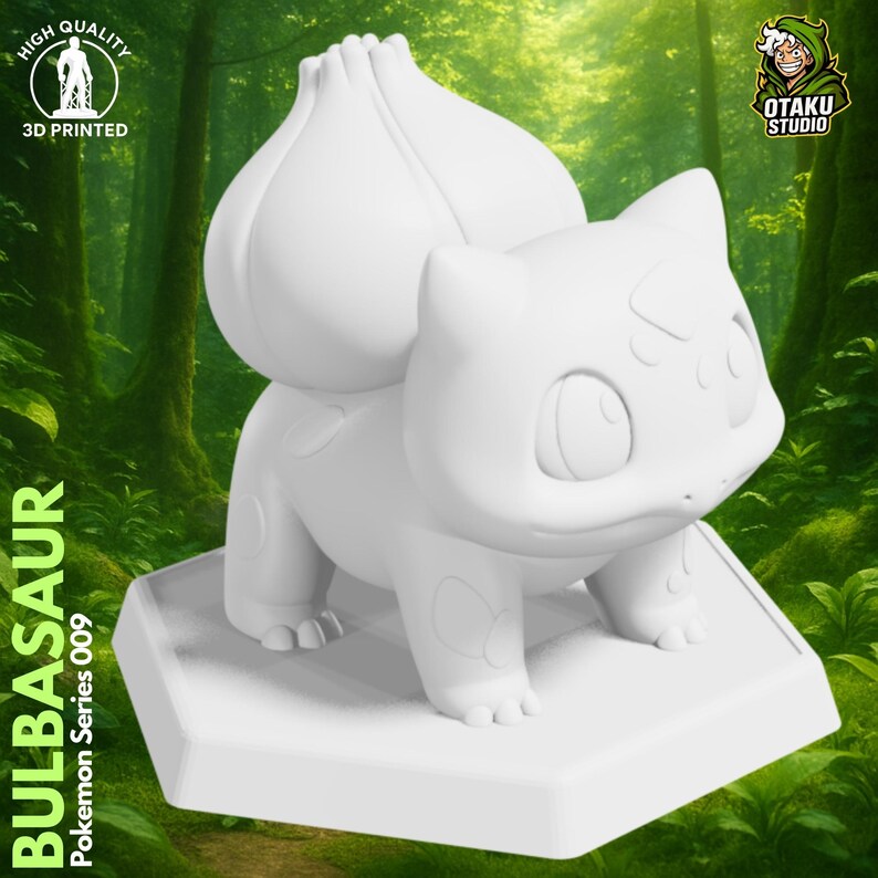 Bulbasaur STL 3D printed figure, slicer preview