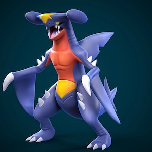 Mega Garchomp Pokemon STL figure, 3D printable model