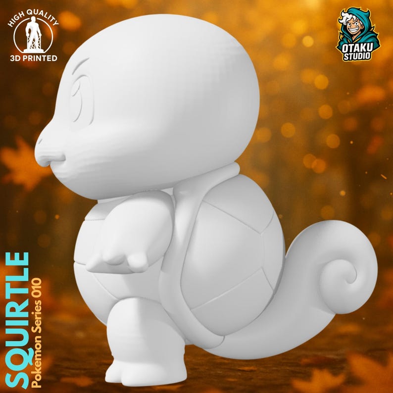 Squirtle STL 3D printed figure, alternate angle