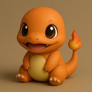 Charmander Chibi Pokemon STL 3D printable model