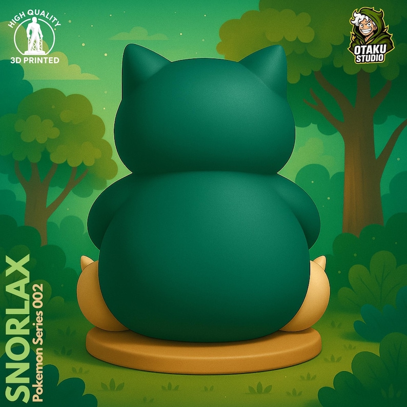 Snorlax Pokemon STL 3D printed figure, side view