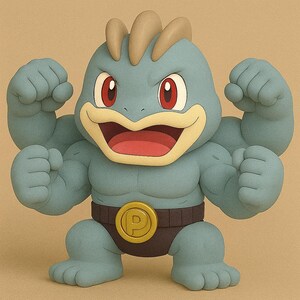 Machamp Chibi Pokemon STL 3D printable model