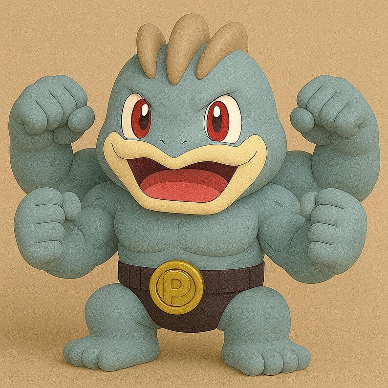 Machamp Chibi Pokemon STL 3D printable model