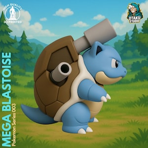 Mega Blastoise STL 3D printed figure, back view