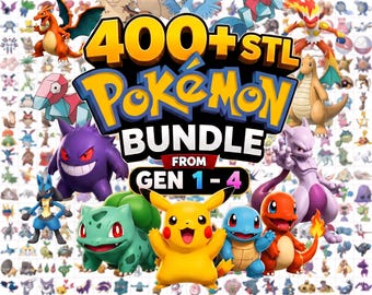 493 Pokemon STL Bundle for 3D Printing | Gen 1-4 Kanto to Sinnoh Mega Pack | FDM & Resin Miniatures | Instant Download