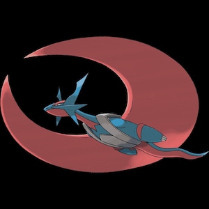 Mega Salamence Pokemon official artwork, included in the 36 Mega Evolution STL bundle