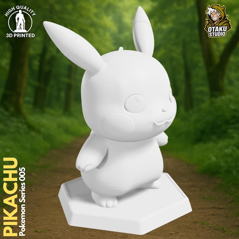 Pikachu Pokemon STL 3D printed figure, slicer preview