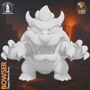Bowser STL 3D printed figure, back view