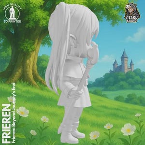 Frieren Chibi STL 3D printed figure, alternate angle