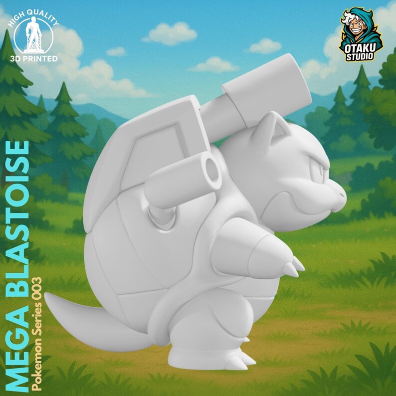 Mega Blastoise STL 3D printed figure, additional angle