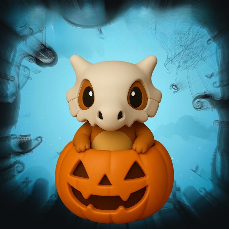 Cubone Pumpkin Halloween Pokemon STL 3D printable model