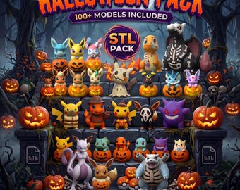 Pokemon Halloween STL Bundle | 100+ Spooky Models | STL + 3MF | Commercial License