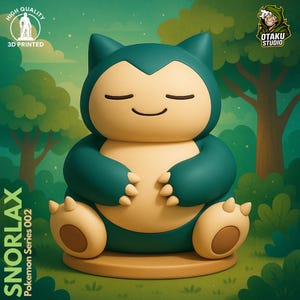 Snorlax Pokemon STL 3D printed figure, front view