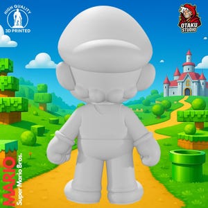 Mario STL 3D printed figure, close-up detail