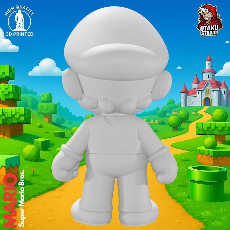 Mario STL 3D printed figure, close-up detail