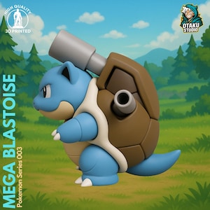 Mega Blastoise STL 3D printed figure, close-up detail