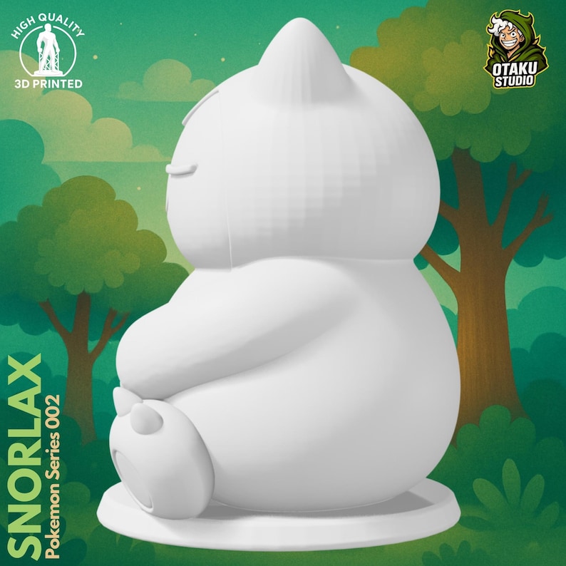 Snorlax Pokemon STL 3D printed figure, alternate angle