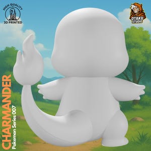 Charmander STL 3D printed figure, close-up detail