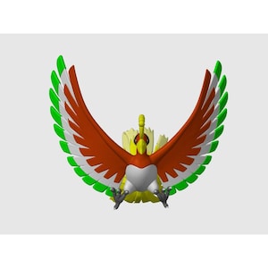 Ho-Oh 3D printed multicolor Pokemon STL figure