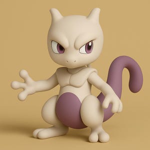 Mewtwo Chibi Pokemon STL 3D printable model