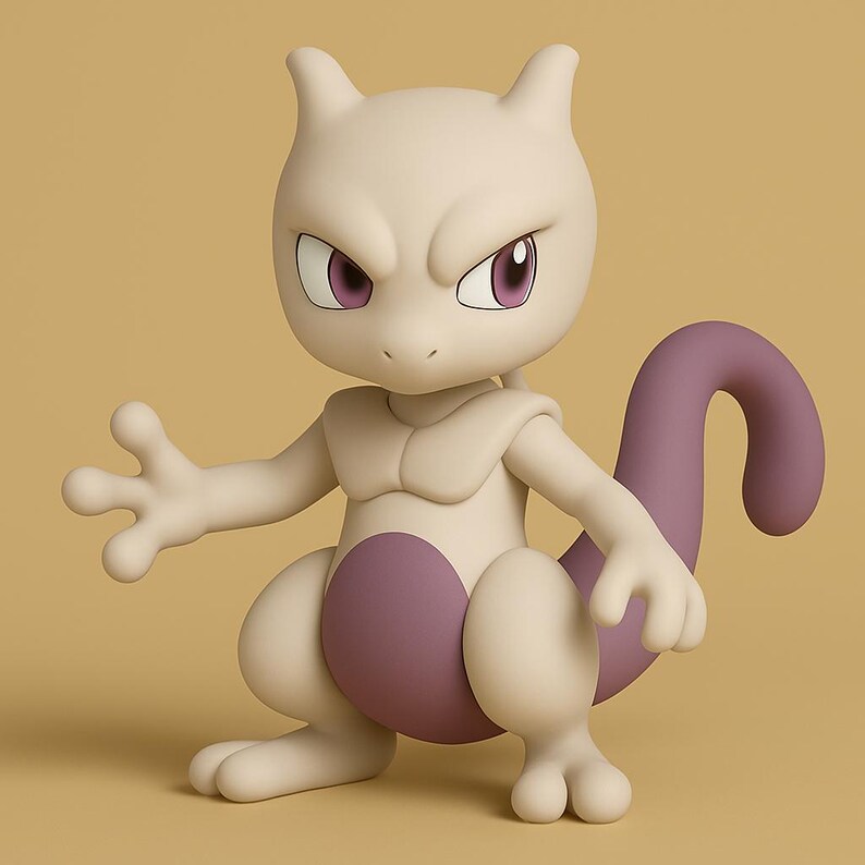 Mewtwo Chibi Pokemon STL 3D printable model