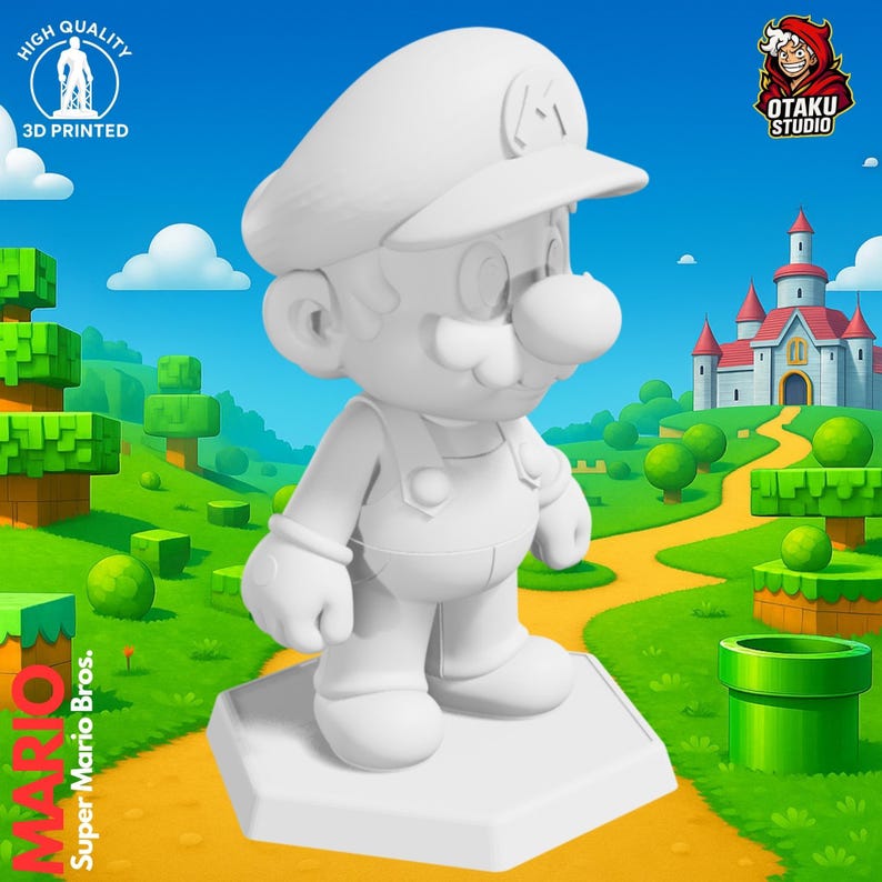Mario STL 3D printed figure, slicer preview