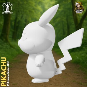 Pikachu Pokemon STL 3D printed figure, alternate angle