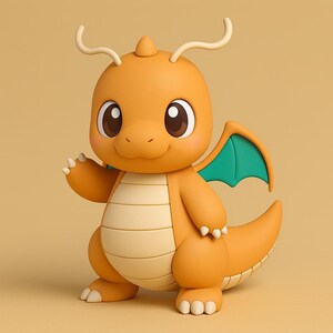 Dragonite Chibi Pokemon STL 3D printable model