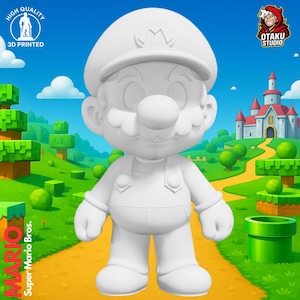 Mario STL 3D printed figure, back view