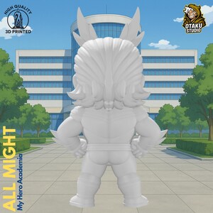 All Might STL 3D printed figure, close-up detail