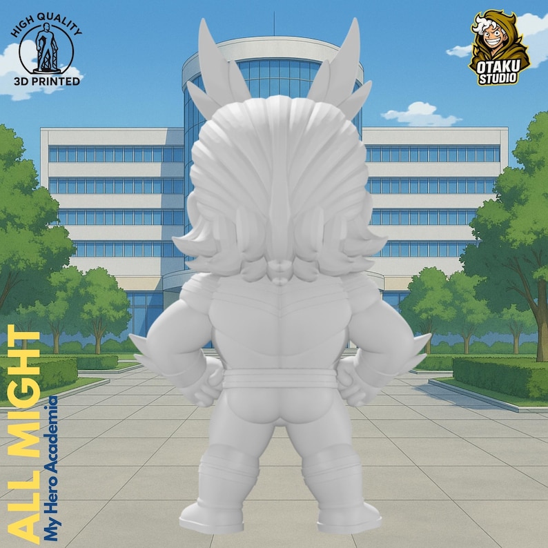 All Might STL 3D printed figure, close-up detail