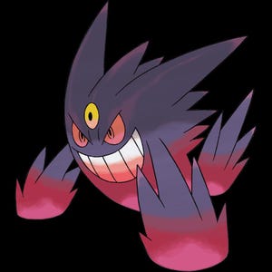 Mega Gengar Pokemon official artwork, included in the 36 Mega Evolution STL bundle